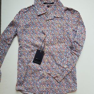 Aston Martin Boys Bow Tie Print Button Down Shirt